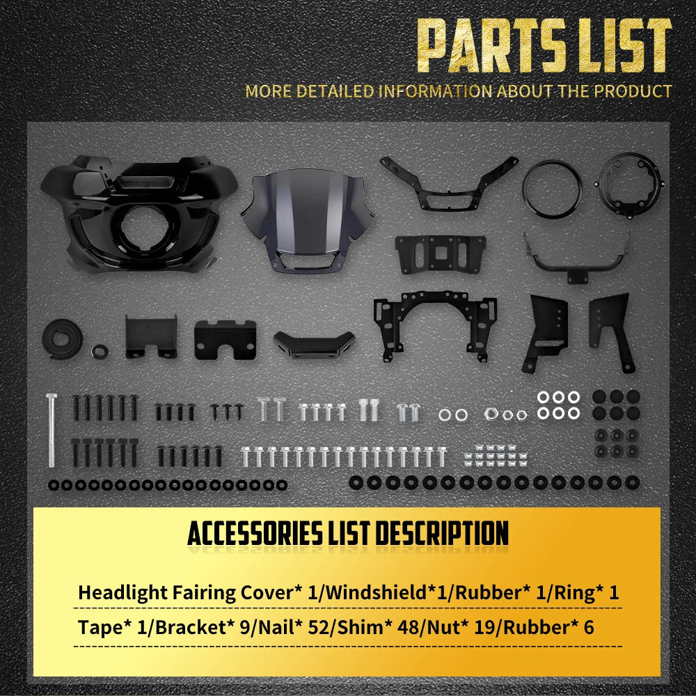 Kit de fixation pour carénage de phare de moto Harley - vue 5