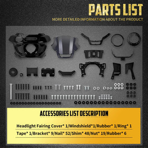 Kit de fixation pour carénage de phare de moto Harley - vue 5