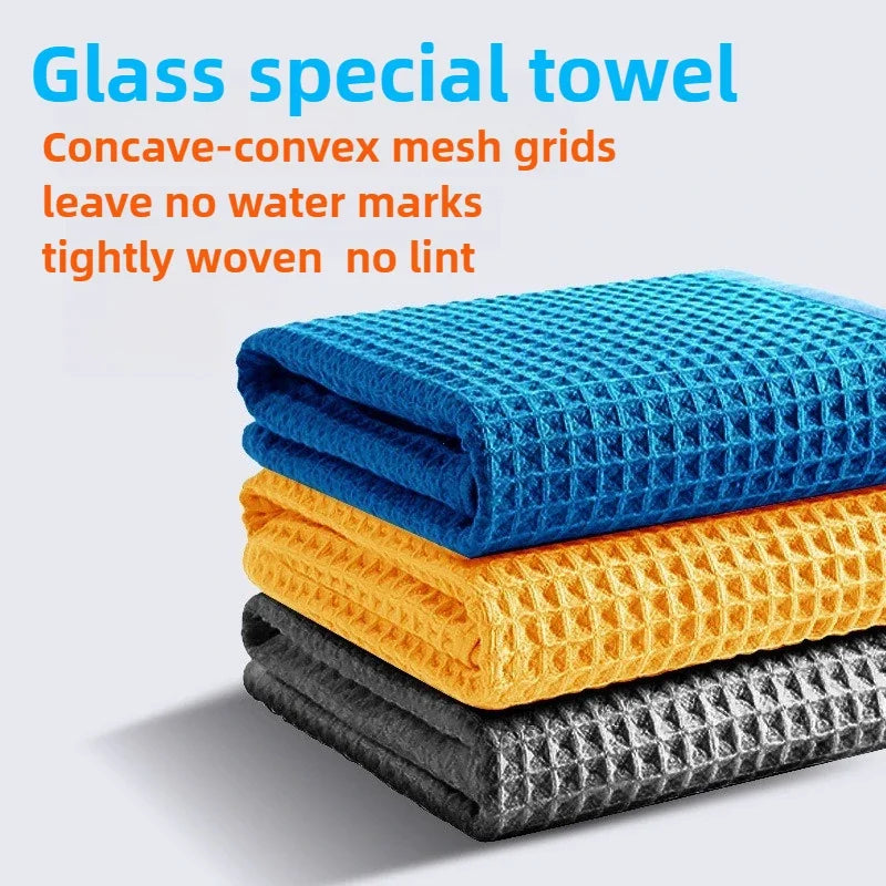 Serviette Microfibre Nid d'Abeille pour Vitres et Séchage - Auto, Maison – photo 1/12