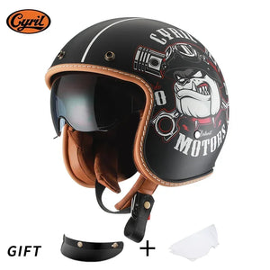 Casque moto jet rétro CYRIL B206 avec visière - vue 1