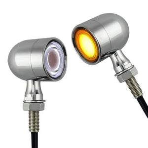 Clignotants LED type balle rétro pour moto chopper et bobber, lot de 2 - vue 7