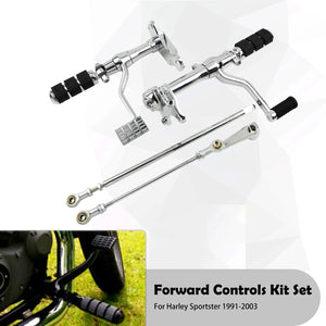 Kit complet commandes avancées, repose-pieds, biellettes et leviers en aluminium pour Harley-Davidson Sportster XL 883, 1200, 48, Iron, Softail, Dyna FXBB – photo 7/15