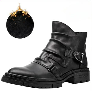 Bottes cuir motard bout rond - vue 8