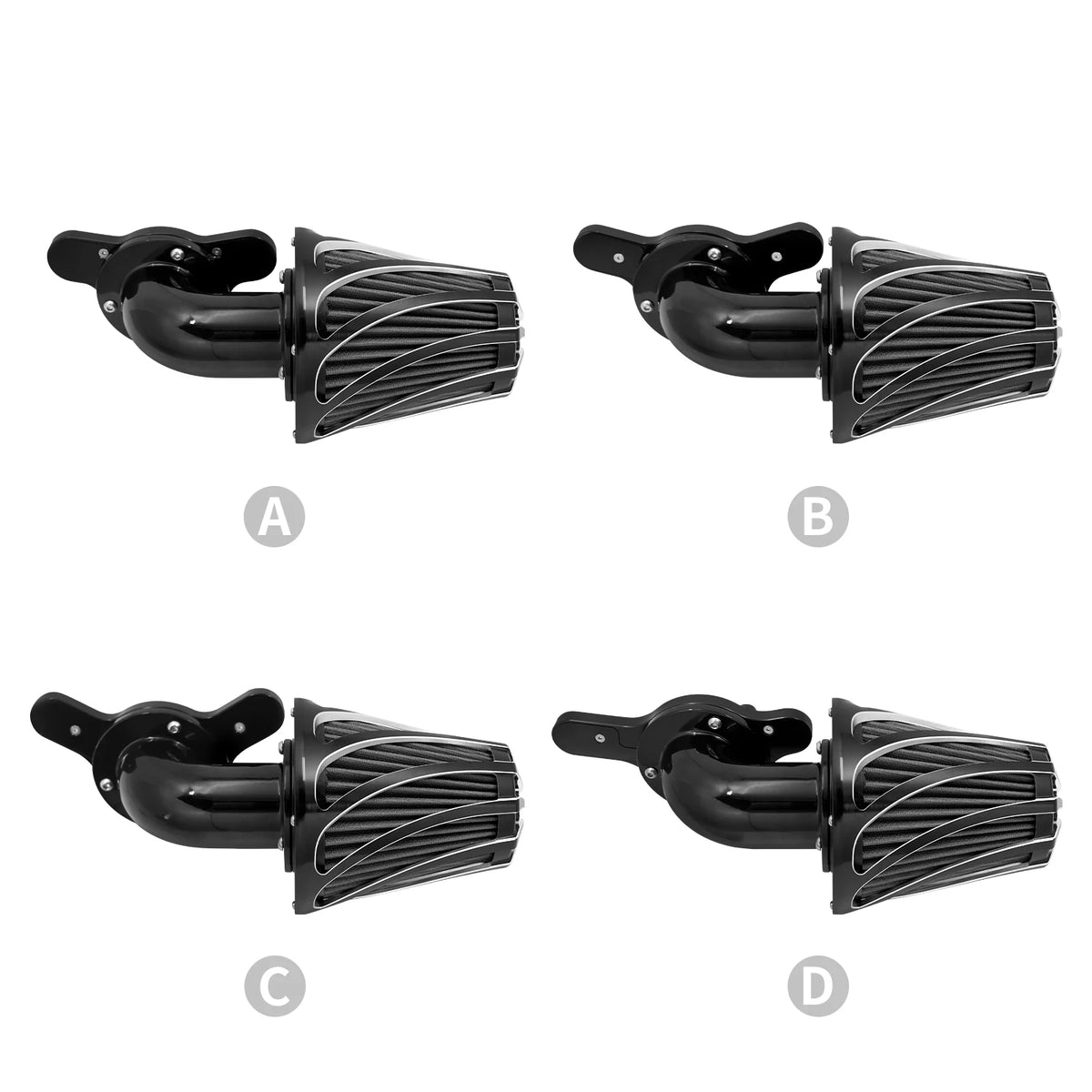 Kit filtre à air conique noir pour Harley Sportster Dyna Softail Touring - vue 2