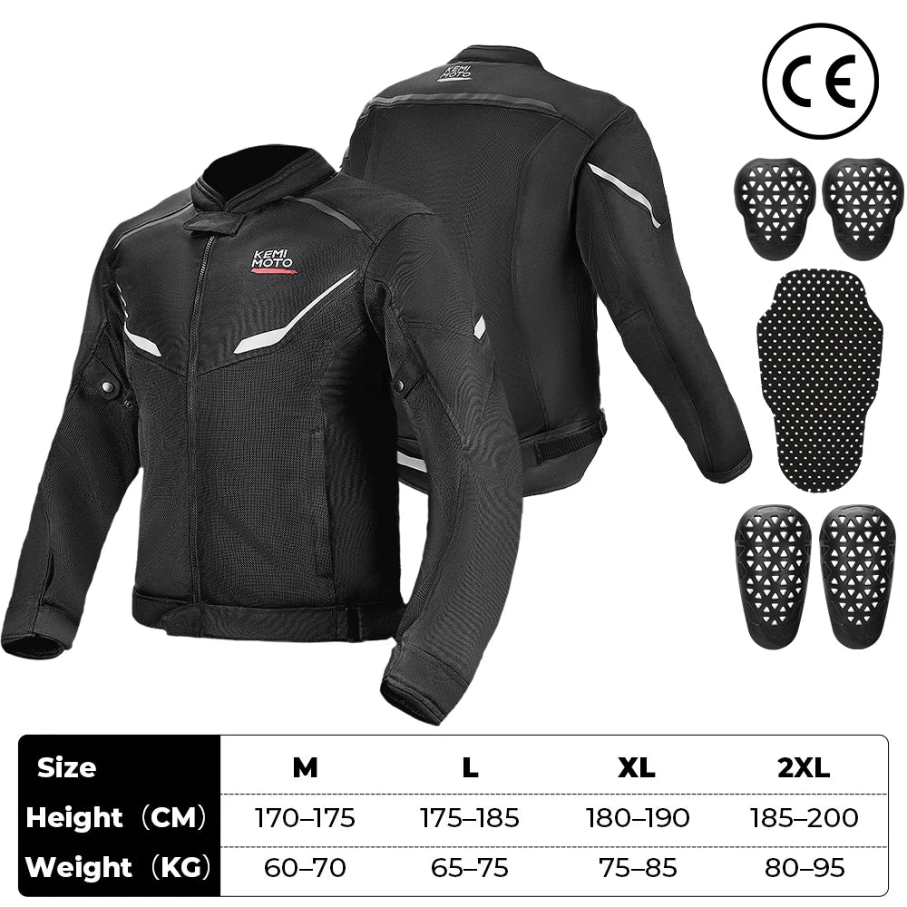 Blouson moto été respirant avec protections - vue - vue 8