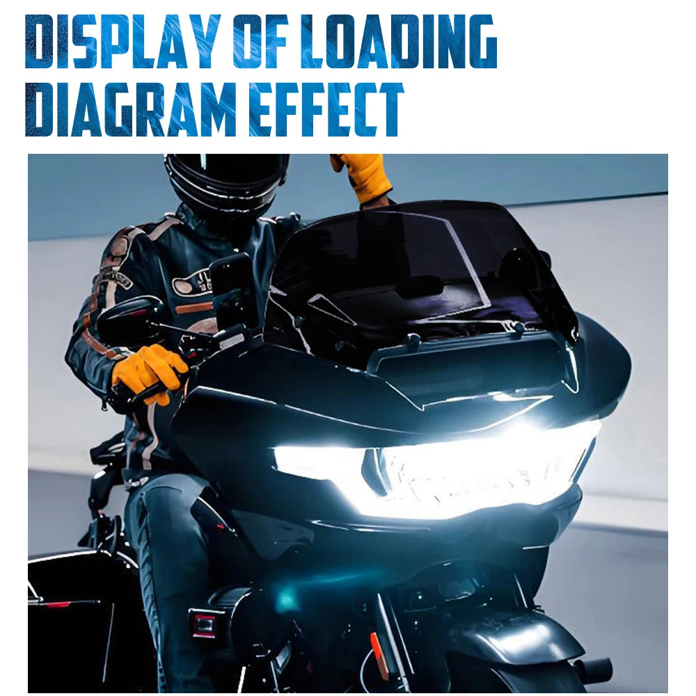 Pare-brise bleu 10 pouces pour Harley Road Glide - vue 2