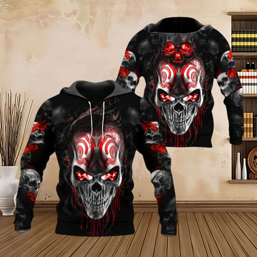 Sweat à capuche crâne 3D homme - vue 7
