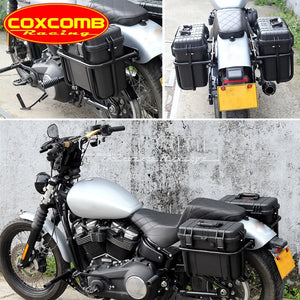 Valise latérale noire en ABS montée sur une Harley-Davidson Softail - vue 5