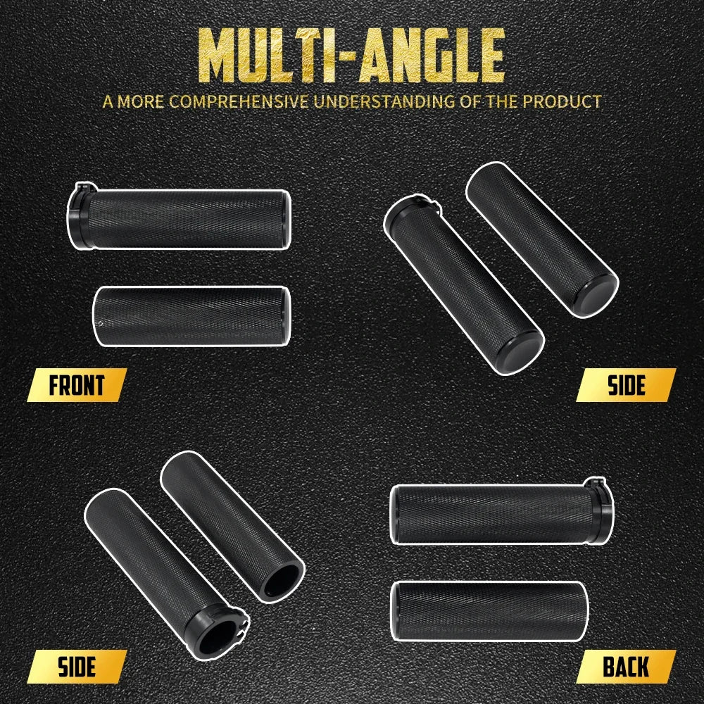 Poignées de Guidon 1 pouce Tout Aluminium CNC - Harley-Davidson Sportster, Touring, Dyna, Softail et V-Rod – photo 2/6