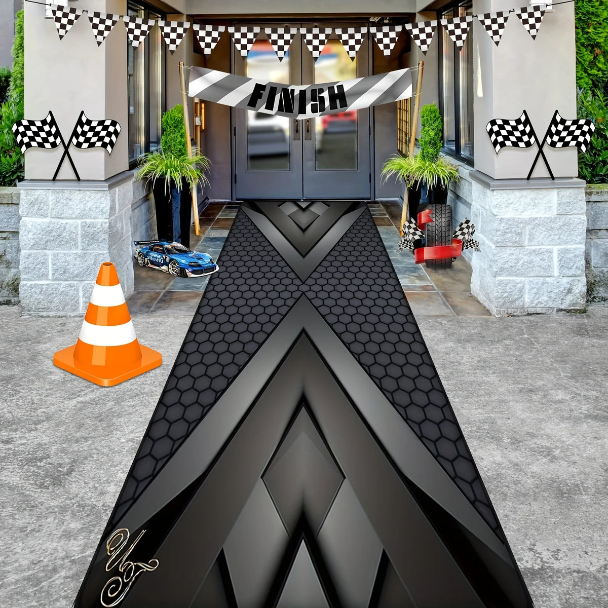 Tapis de sol garage motif hexagonal antidérapant – photo 2/6