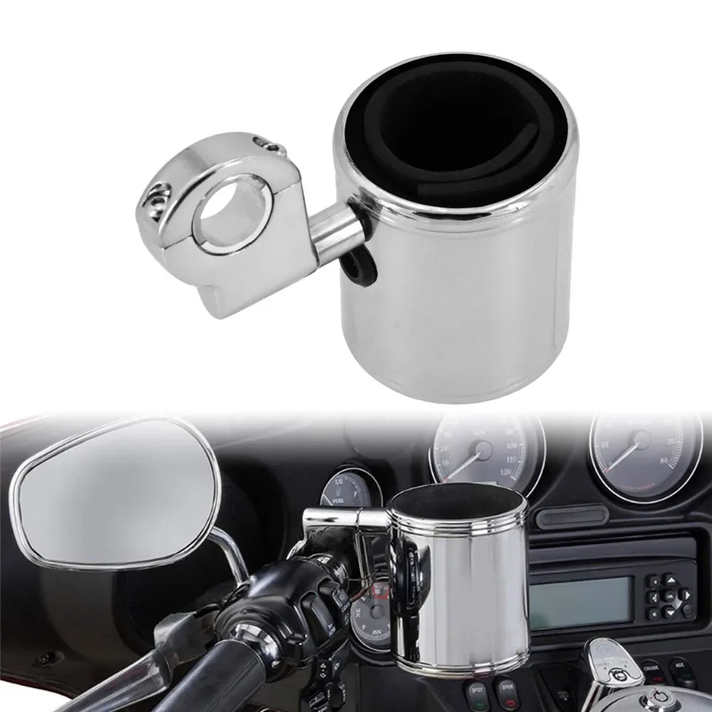Porte-gobelet chromé réglable pour moto Harley - vue 7