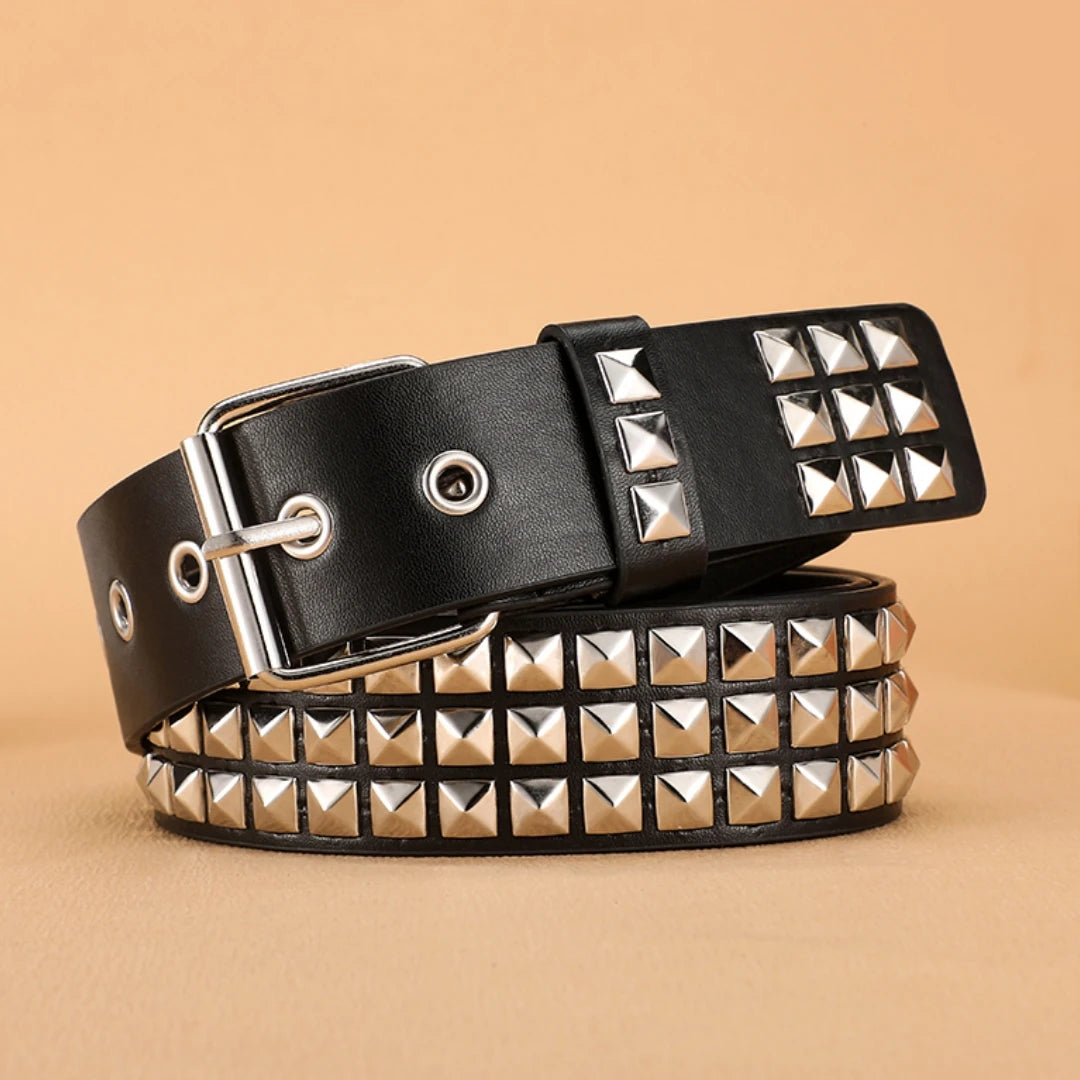 Ceinture noire à rivets style punk rock Y2K - vue 5