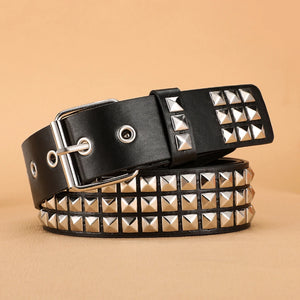 Ceinture noire à rivets style punk rock Y2K - vue 5