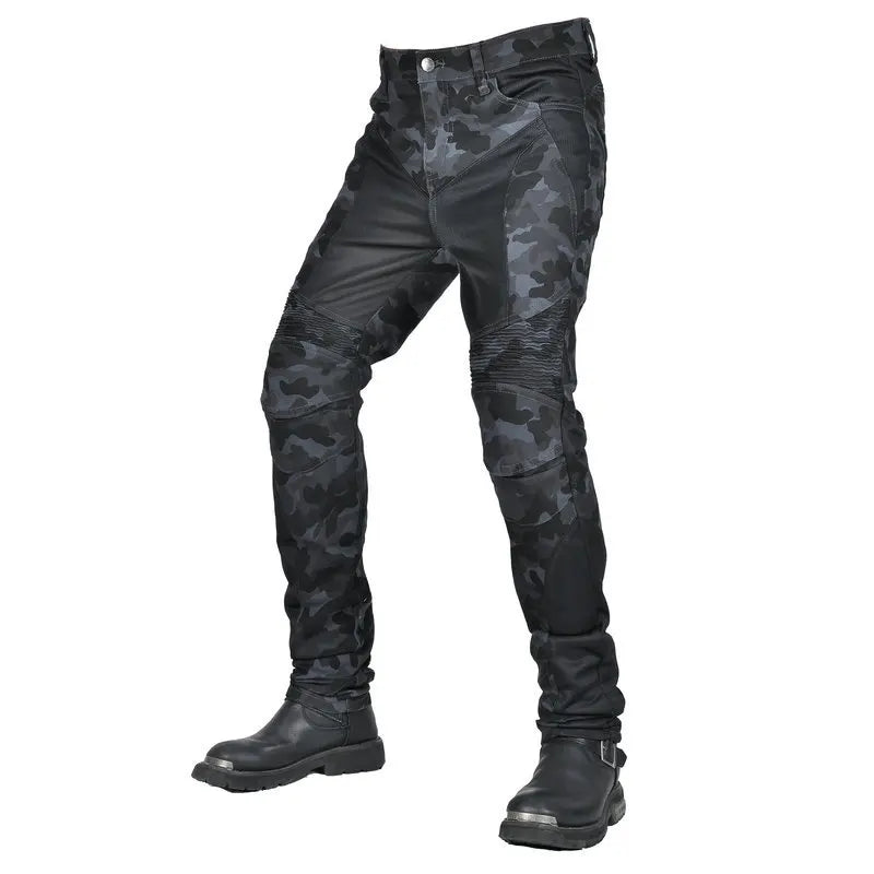 Jean moto été camouflage bleu, mesh respirant anti-chute - vue 7