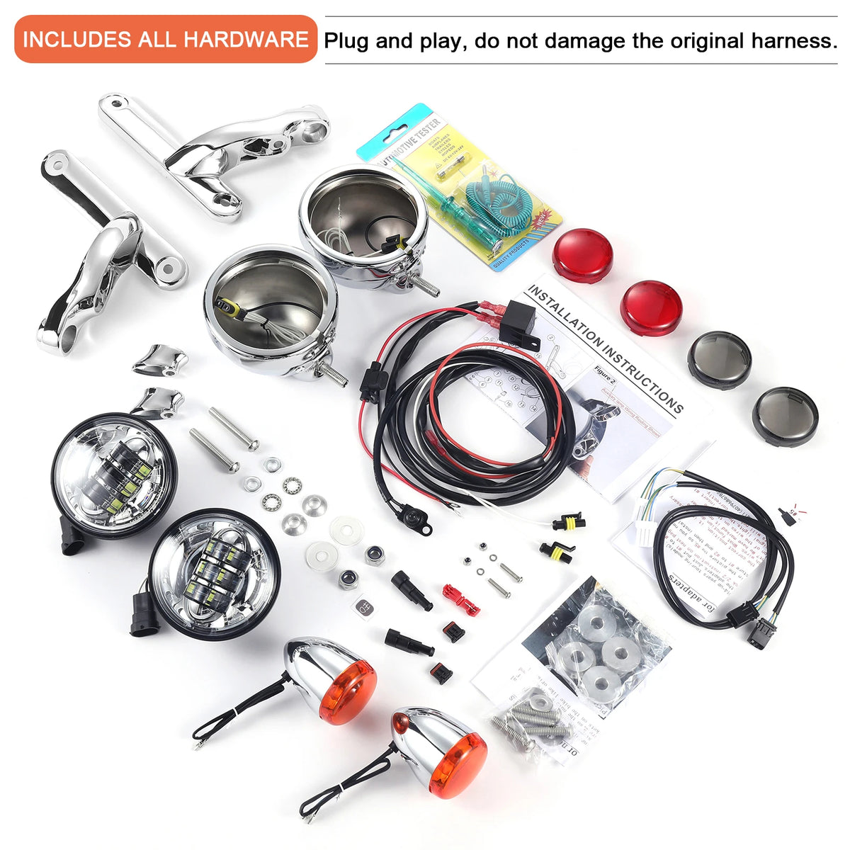 Kit phares additionnels LED pour Harley Touring - vue 6