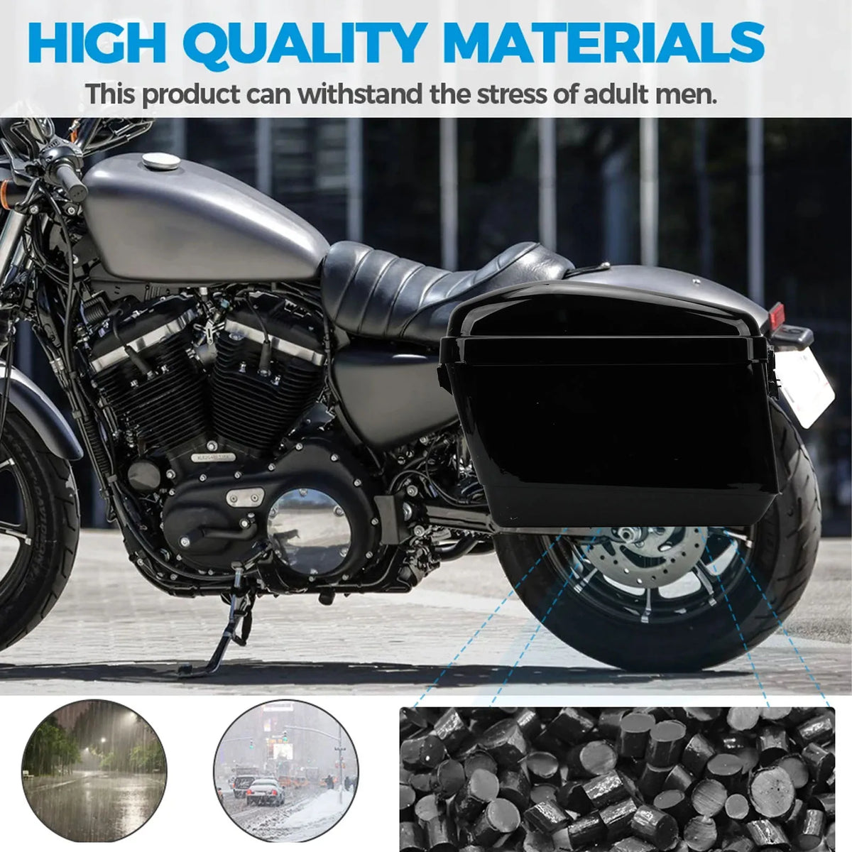 Sacoches Rigides Moto 45L Étanches avec Clés et Kit de Fixation - vue 5