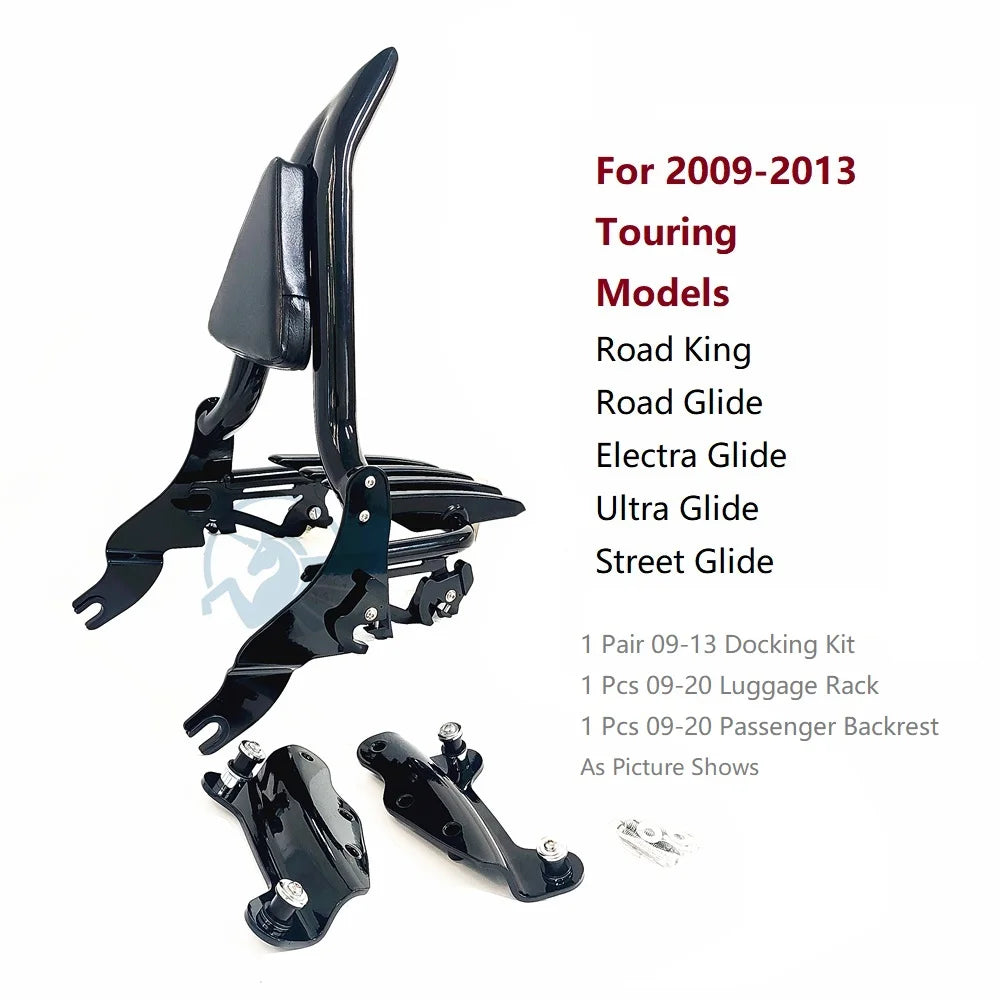 Sissy-bar dossier passager avec porte-bagages pour Harley-Davidson Touring Road King, Street Glide et Electra Glide - vue 7