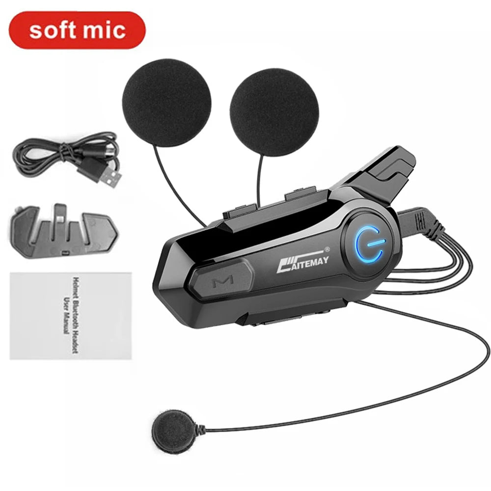Intercom Bluetooth Moto pour Casque - Kit Duo 1000 m, Mains-Libres Étanche - vue 8