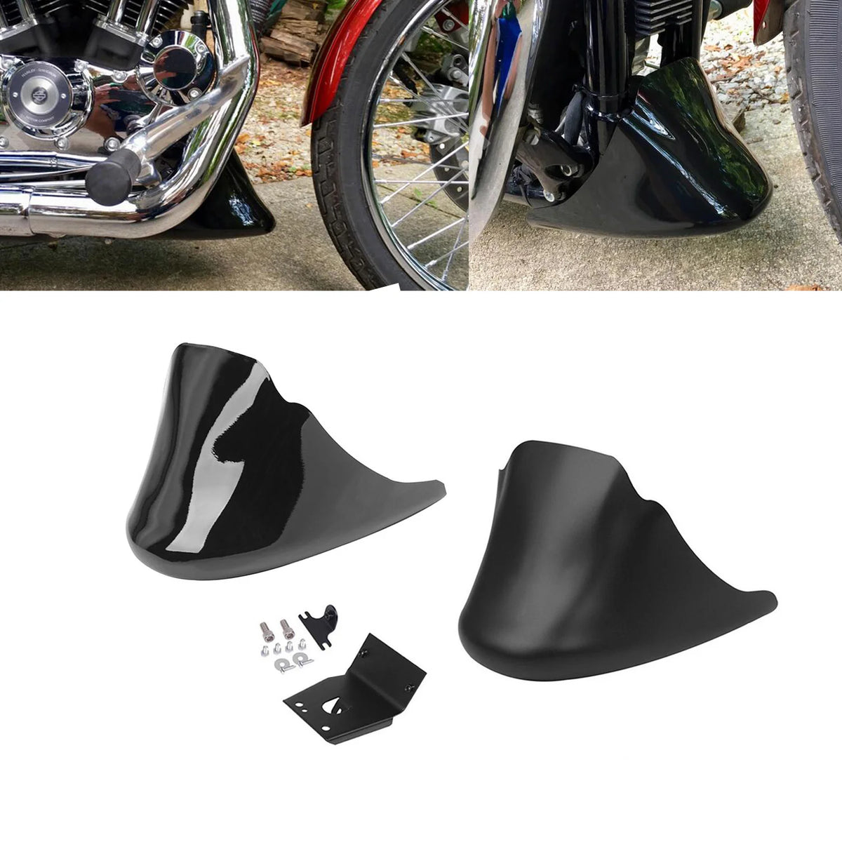 Spoiler avant noir pour Harley-Davidson Sportster - vue 1