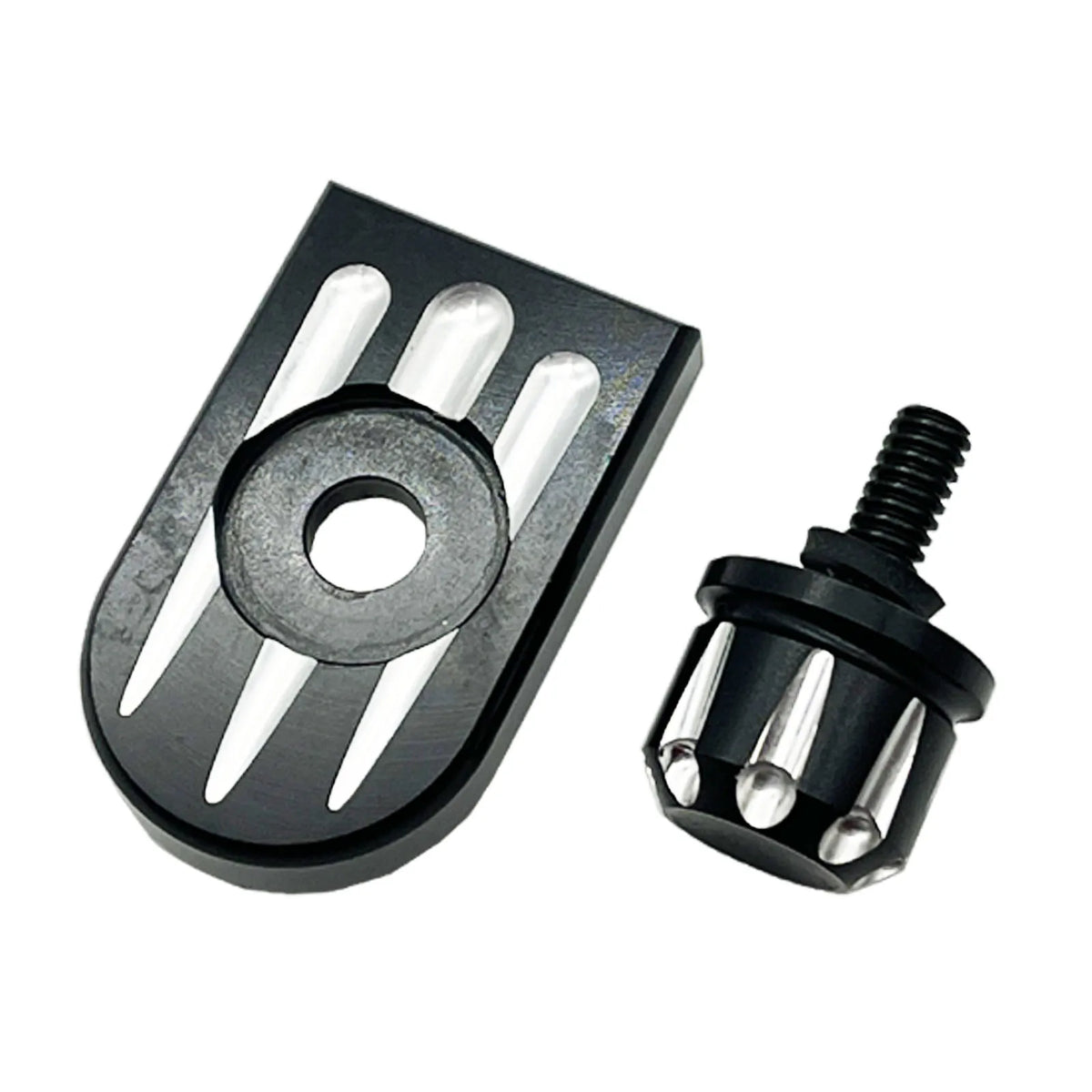 Cache de vis de fixation de selle en aluminium sur une Harley-Davidson - vue 7
