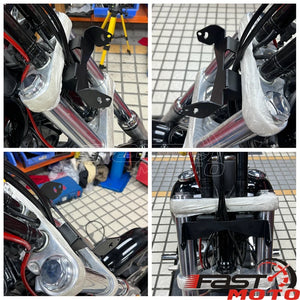 Support noir en acier pour phare additionnel de moto Harley-Davidson - vue 6