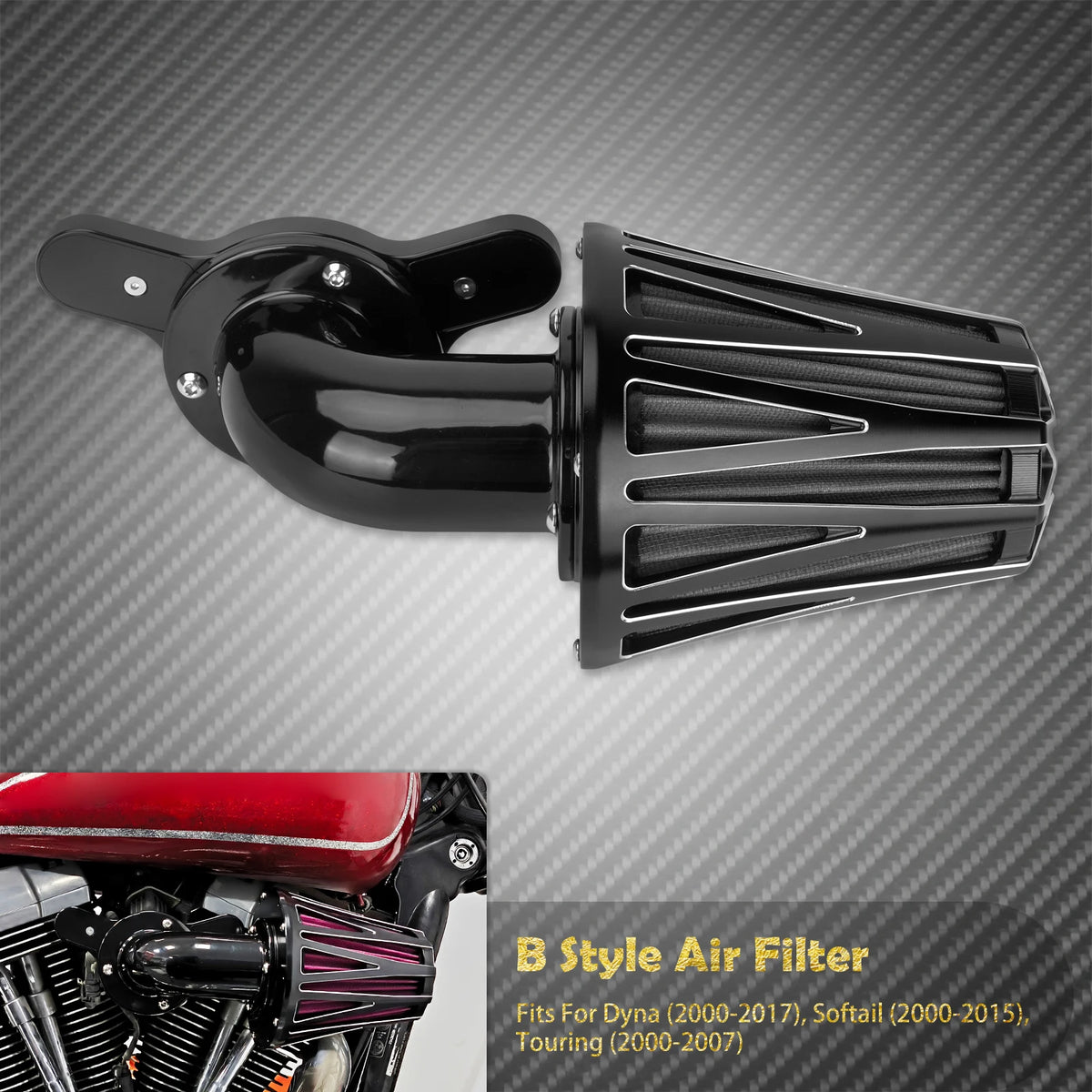 Filtre à Air CNC Haute Performance - Harley-Davidson Touring, Softail, Sportster, Dyna – photo 7/14