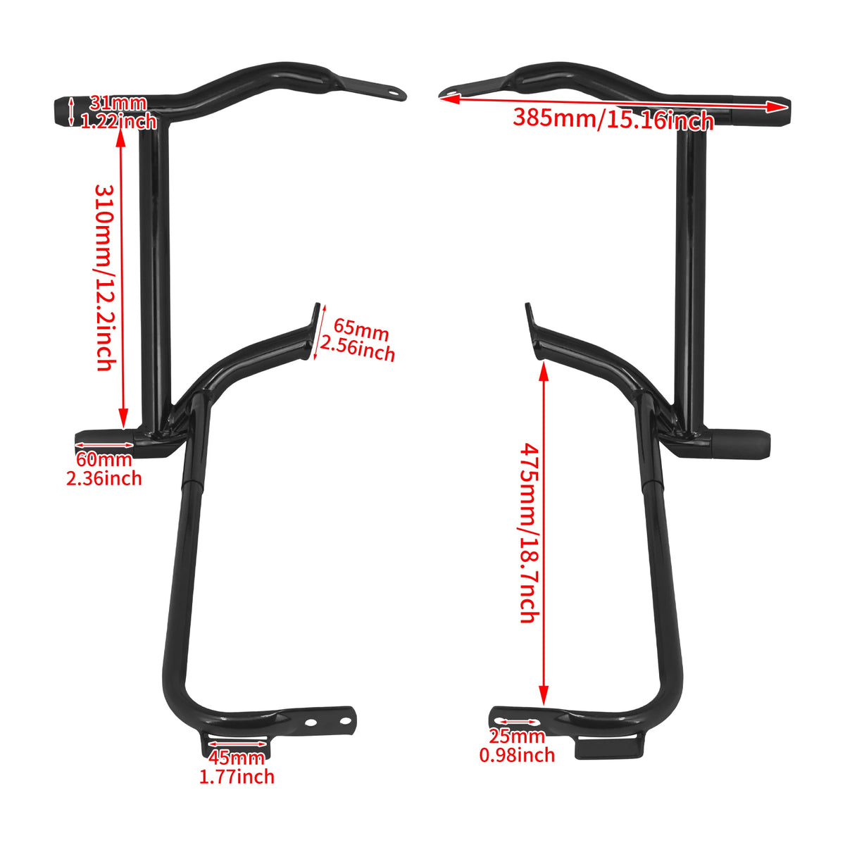 Barres de protection noires pour sacoches de Harley-Davidson Touring - vue 6