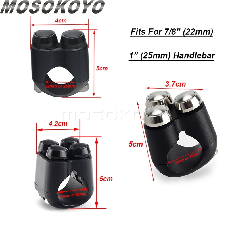 Commodo additionnel à boutons pour Harley chopper - vue 3