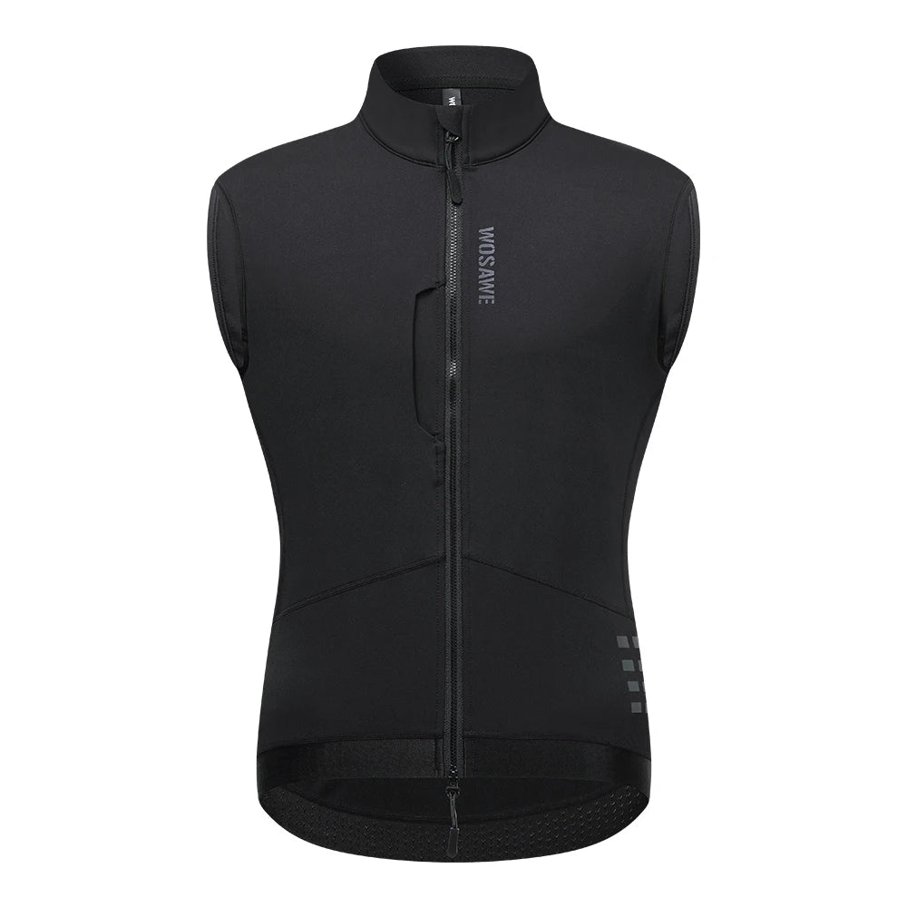 Gilet thermique cyclisme WOSAWE noir sans manches - vue 10