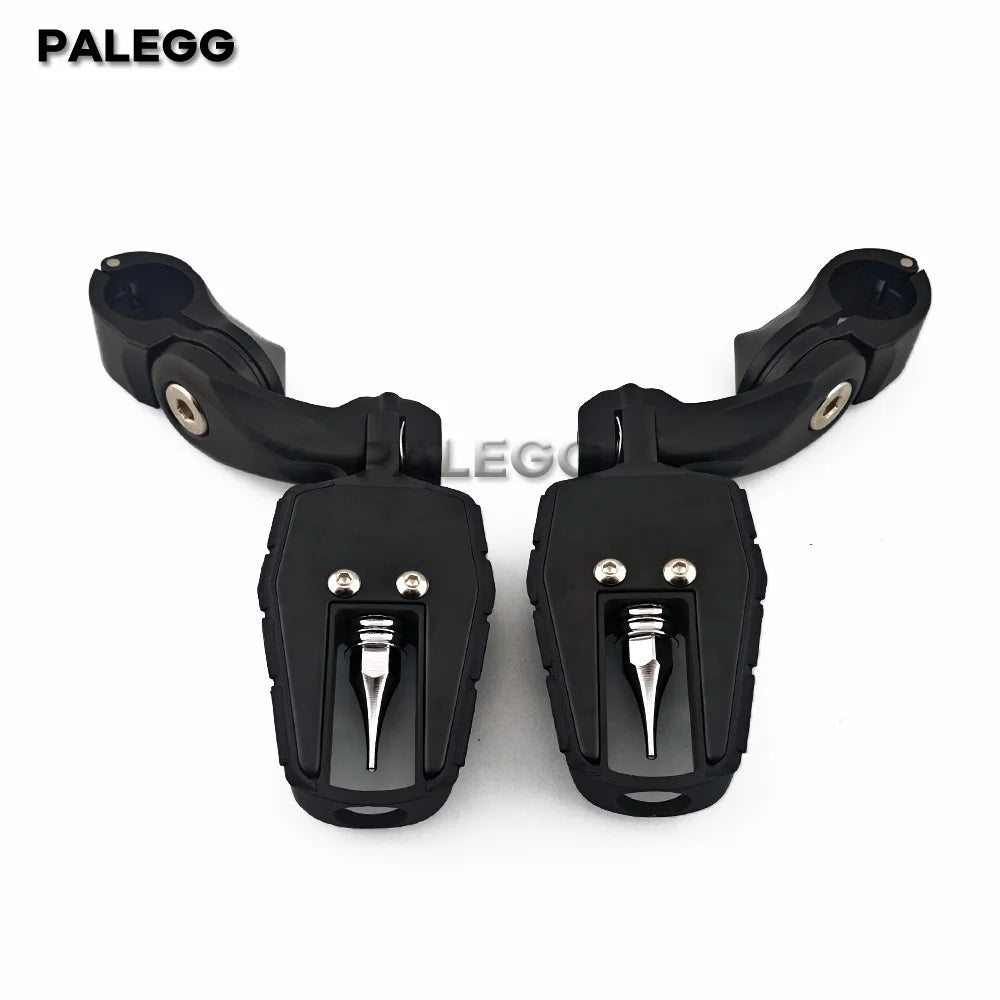 Repose-pieds highway courts et réglables 1.25 pouce pour Harley-Davidson Touring, Road King, Road Glide, Electra Glide, Street Glide, Sportster, Softail – photo 2/7