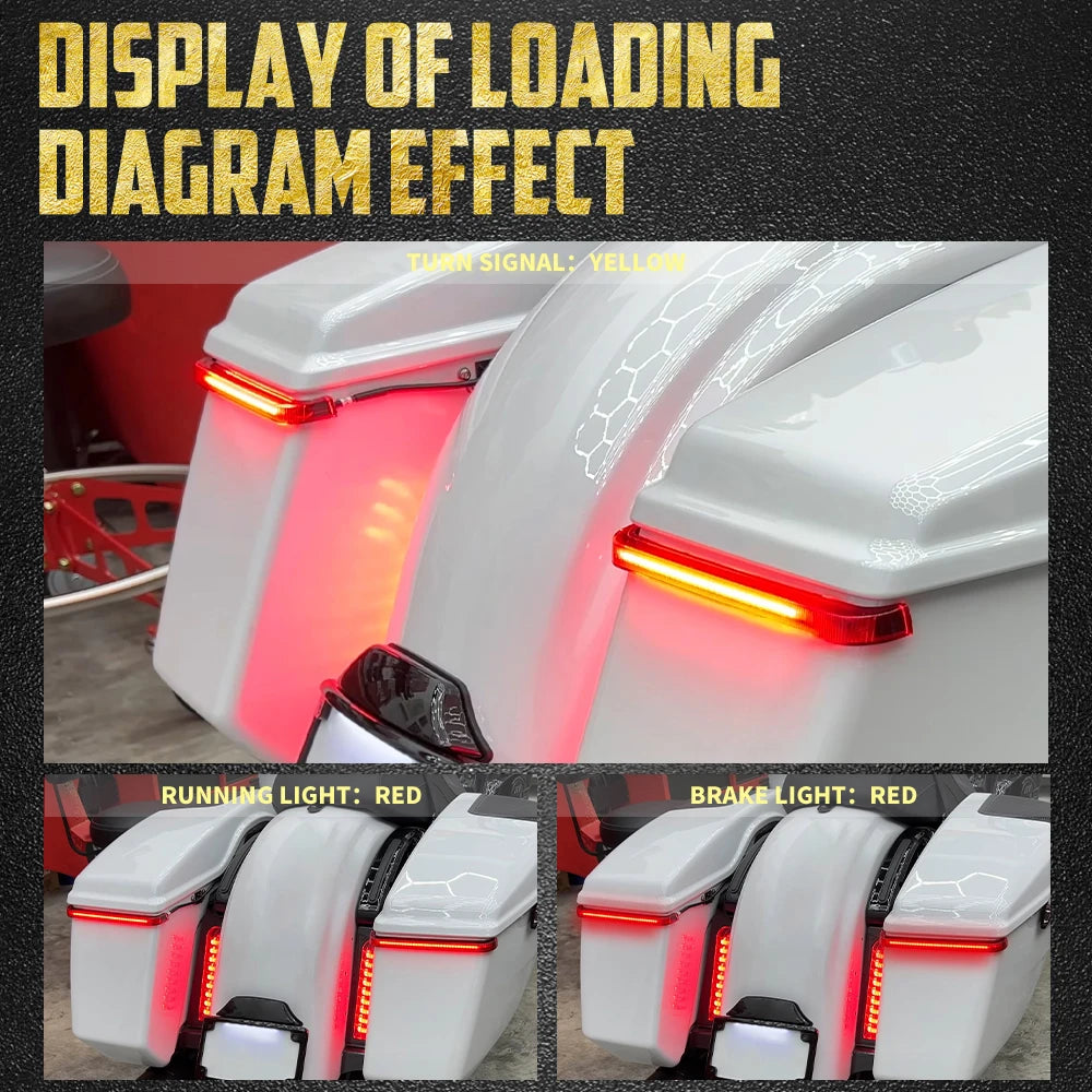 Feux LED de sacoche arrière avec clignotant séquentiel pour Harley-Davidson Touring 2023.5-2025 – photo 2/8