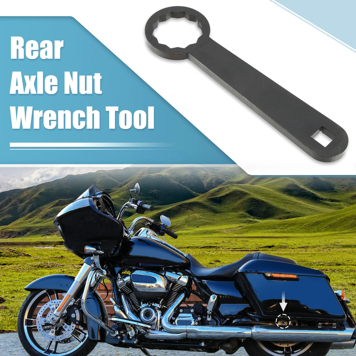 Clé d'écrou d'axe arrière 36 mm pour Harley Touring - vue 1