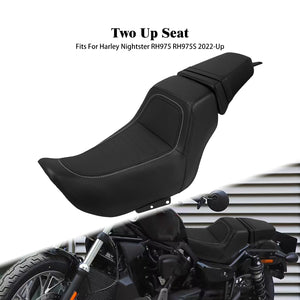Selle biplace en cuir pour moto Harley-Davidson Nightster - vue 8