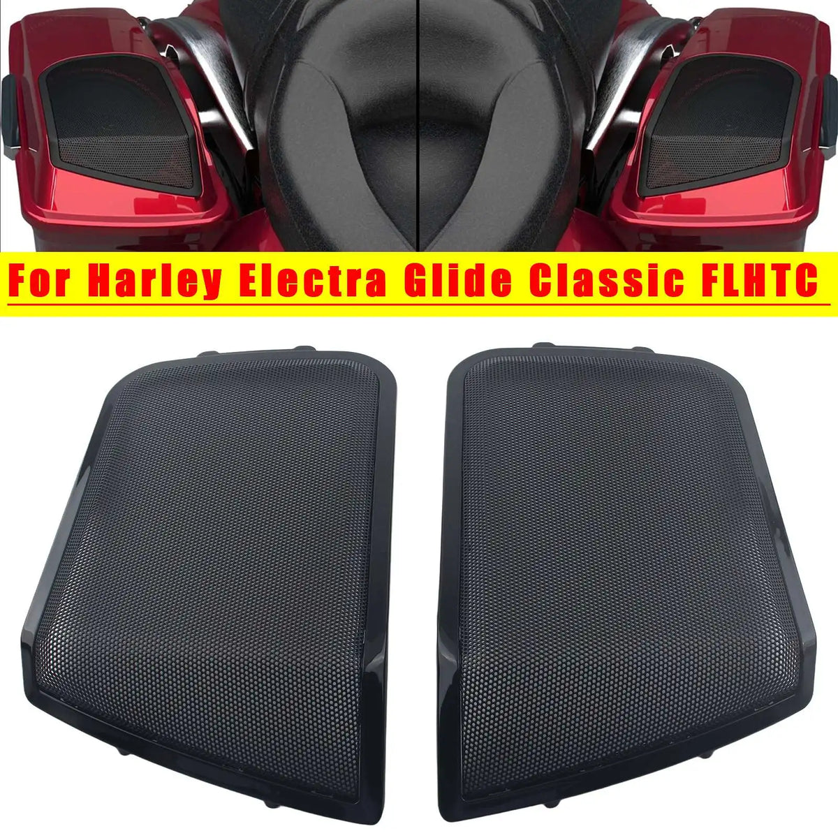 Grilles maillées de haut-parleurs 6x9" pour sacoches cavalières Harley-Davidson Touring 1994-2013 - vue 4