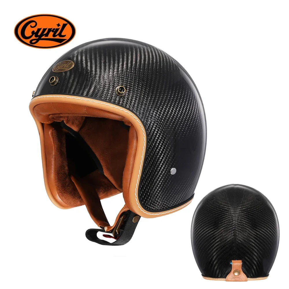 Casque moto jet léger fibre de verre noir - vue 1
