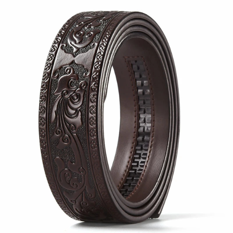 Ceinture en cuir noir à boucle automatique - vue 4