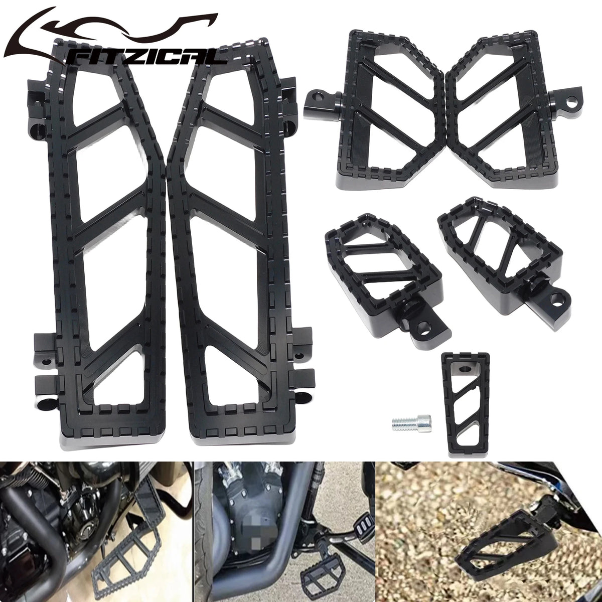 Repose-pieds et pontet de sélecteur antidérapants pour Harley-Davidson Softail, Dyna, Touring & Road King – photo 15/16