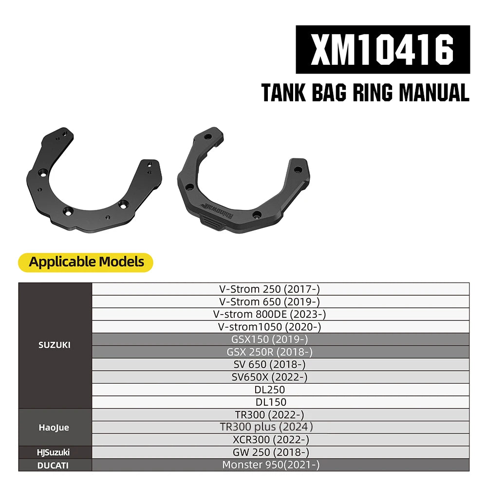 Sac de réservoir moto Rhinowalk noir à fixation magnétique - vue 20