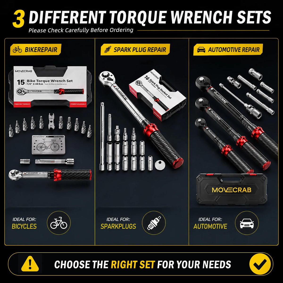 Kit de Clés Dynamométriques Mécaniques Premium 9 Pièces 5-224 N.m - Moto, Vélo & Auto – photo 2/9