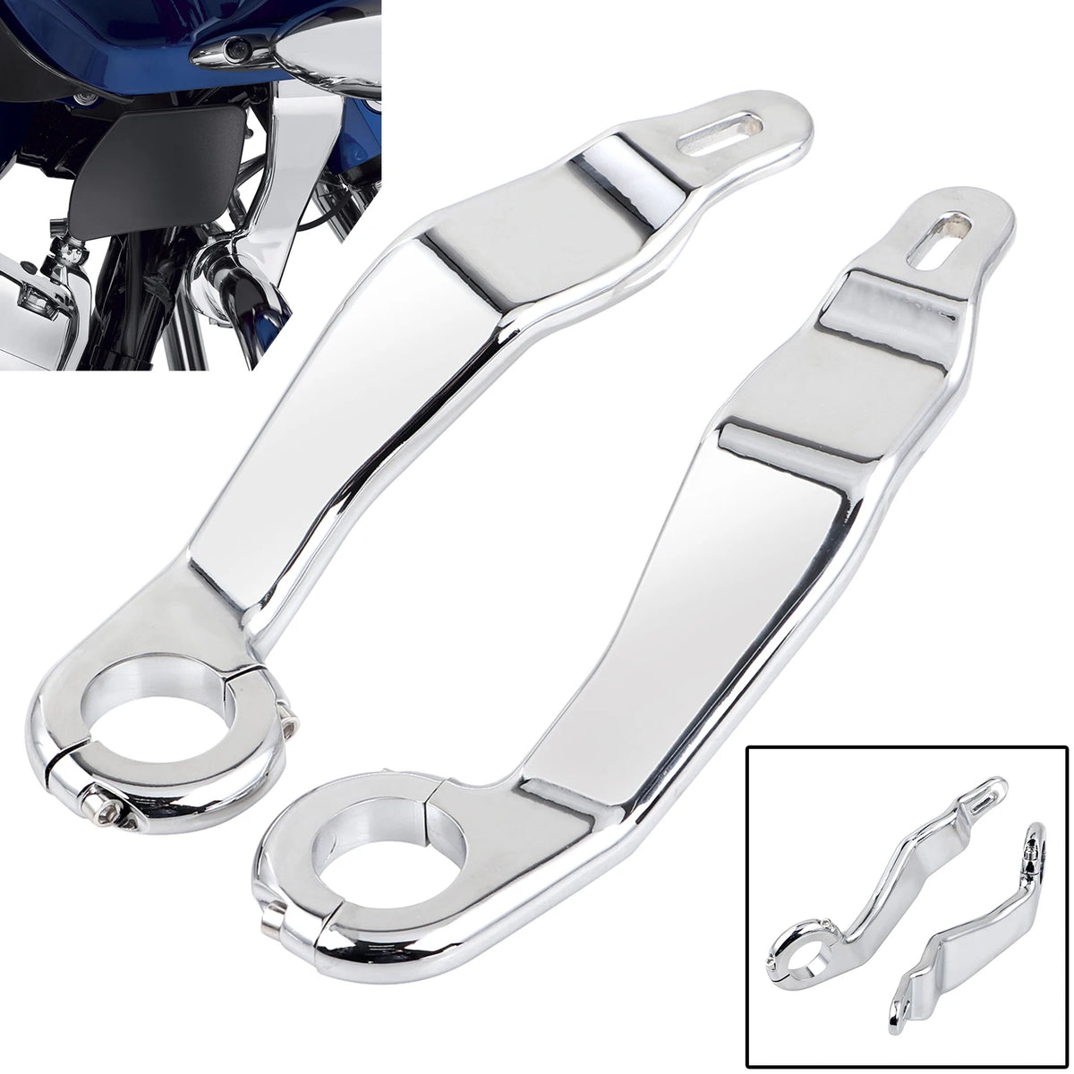 Support de carénage chromé pour moto Harley Road Glide - vue 2
