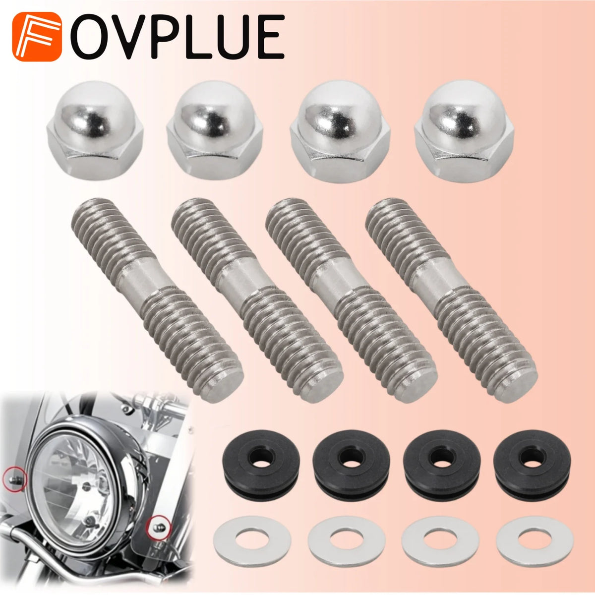 Kit de fixation rapide chromé pour pare-brise Harley-Davidson Touring Road King