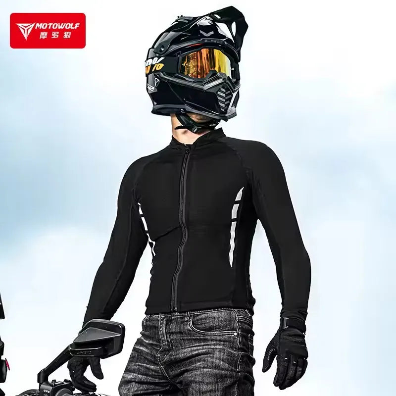 Blouson moto MOTOWOLF respirant avec armure - vue - vue 1