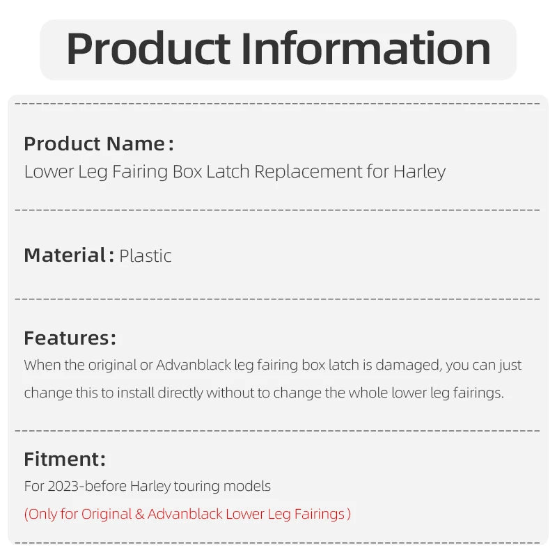 Serrure de Boîte de Carénage Inférieur (Remplacement) pour Harley Touring, CVO, Ultra Limited – photo 6/7