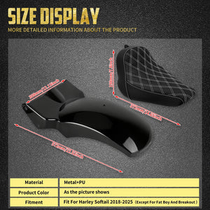 Selle Solo Conducteur avec Garde-Boue et Feu LED Intégré - Harley-Davidson Softail 2018-2025 – photo 6/10