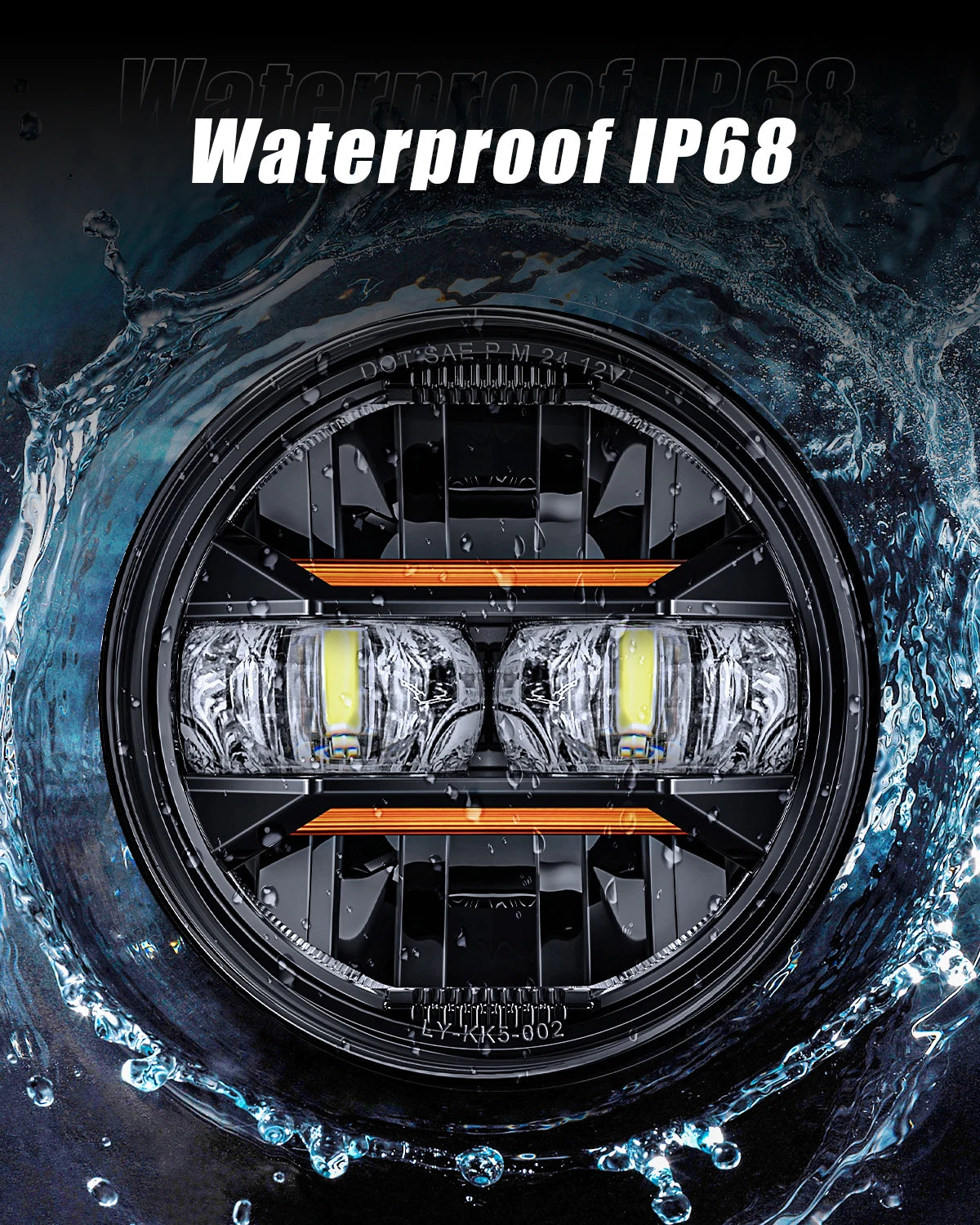 Phare LED 5,75 pouces 12V avec feu de jour DRL pour moto Harley-Davidson, Yamaha, Honda - vue 5