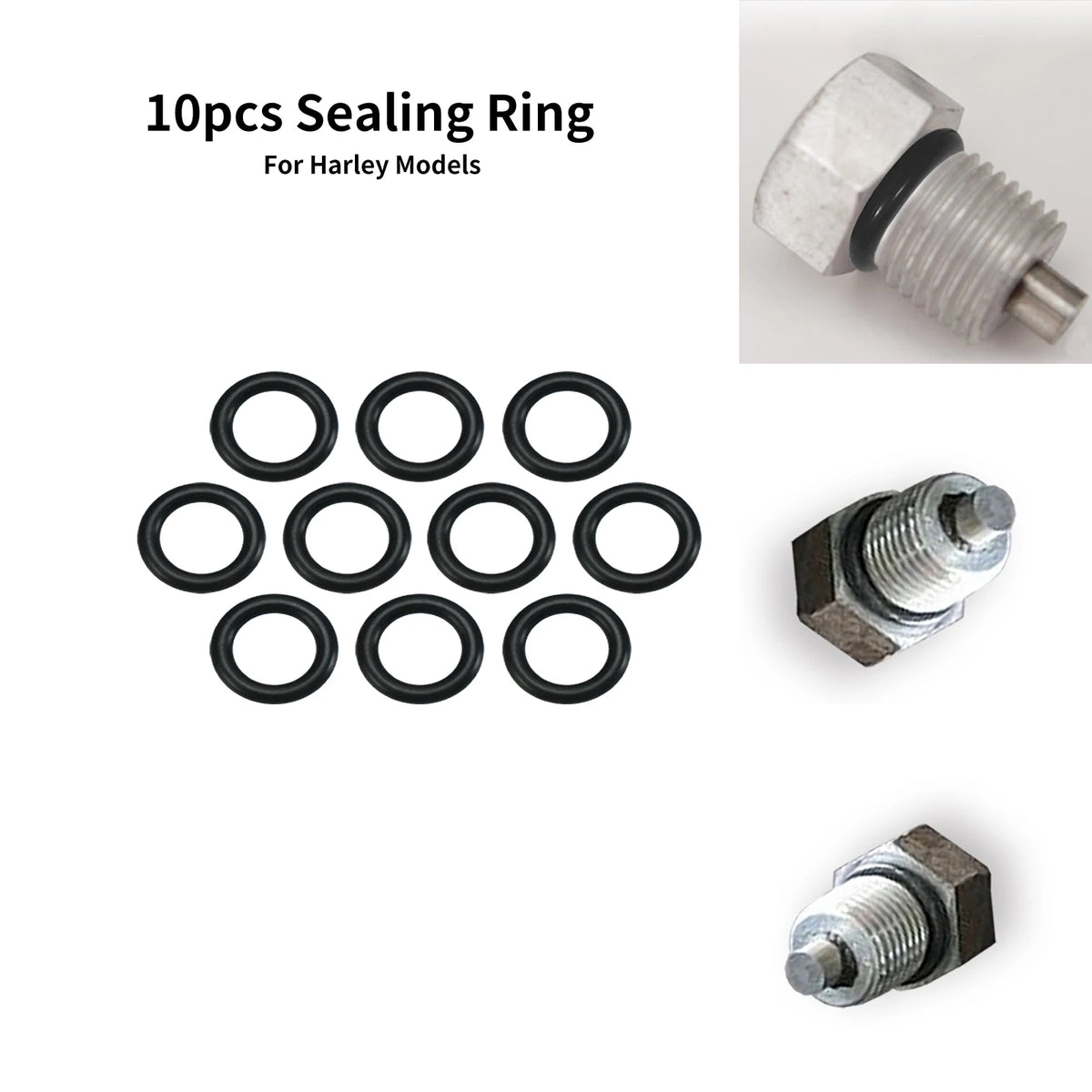 Lot de 10 joints toriques noirs référence 11105 pour Harley-Davidson - vue 1