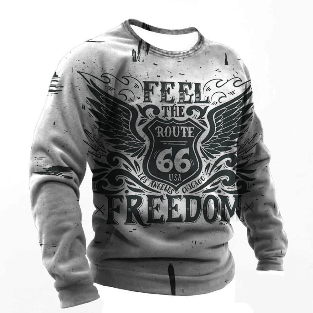 T-shirt Manches Longues Homme Imprimé Route 66 Biker - vue 15