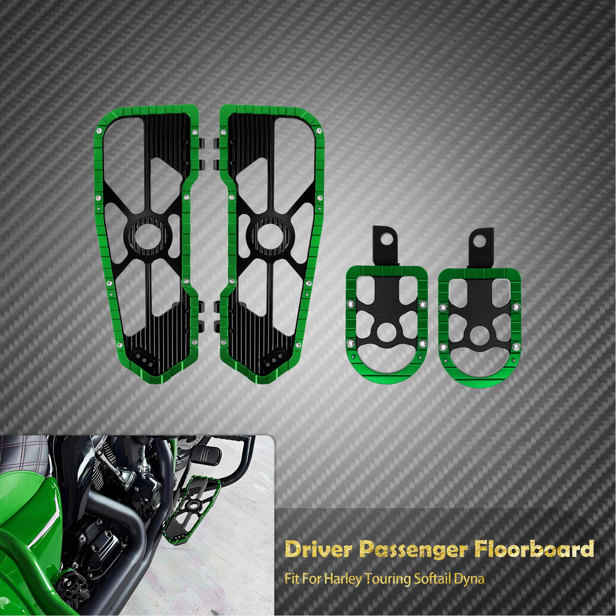 Repose-Pieds Conducteur/Passager (Floorboards + Footpegs) - Harley-Davidson Touring, Softail & Dyna – photo 8/12