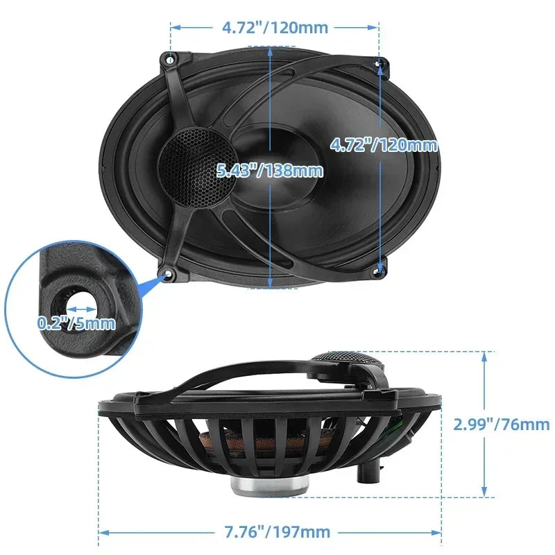 Haut-parleurs 5x7 pouces pour couvercles de sacoches Harley Touring 1994-2023 - vue 6