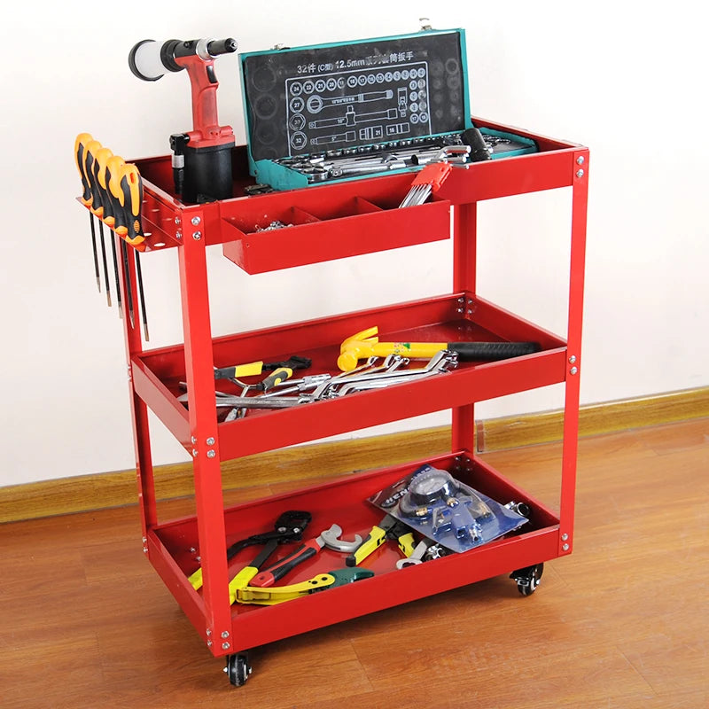 Chariot d'atelier mobile 3 niveaux pour outils de réparation – photo 2/10